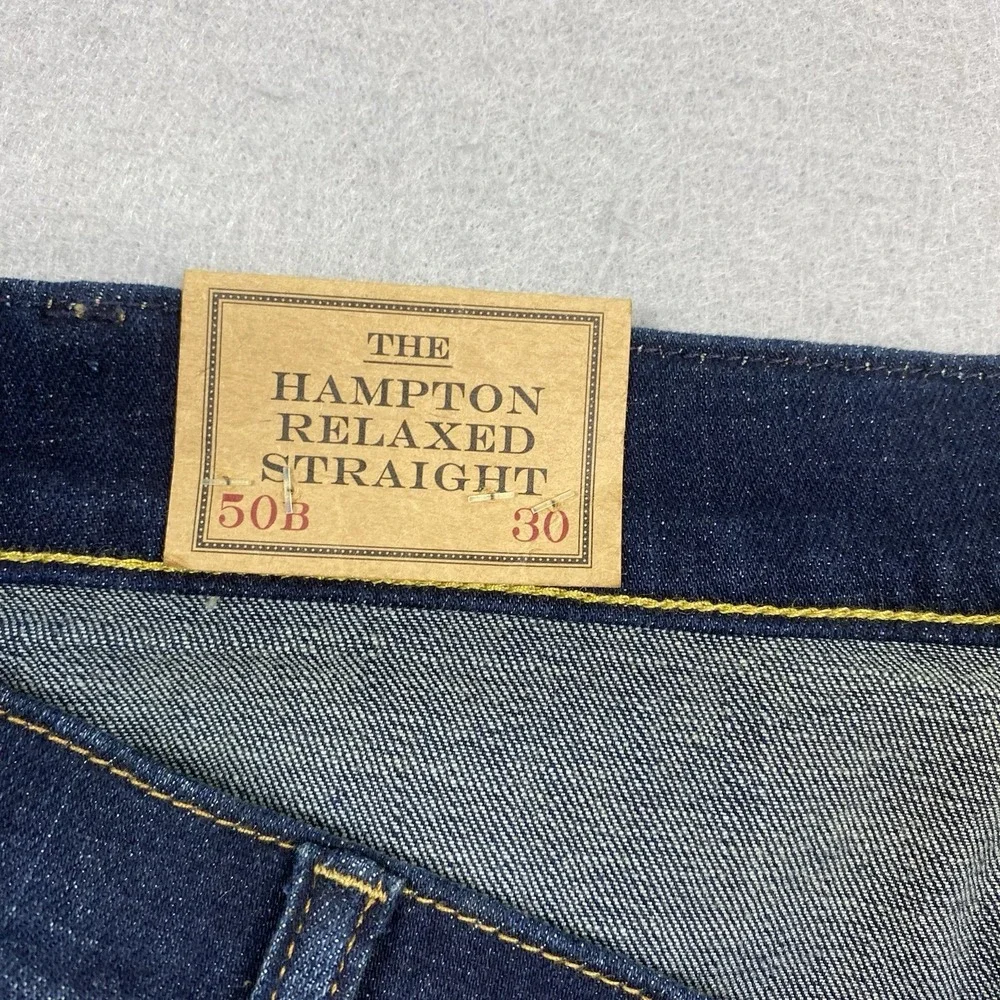 Polo Ralph Lauren Jeans Mens 50Bx30 Blue Denim Pants Hampton Relaxed Straight